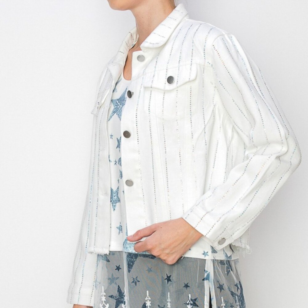 new ORIGMAI embellished jean denim jacket (7-colors) SM-2X classic rhinestones